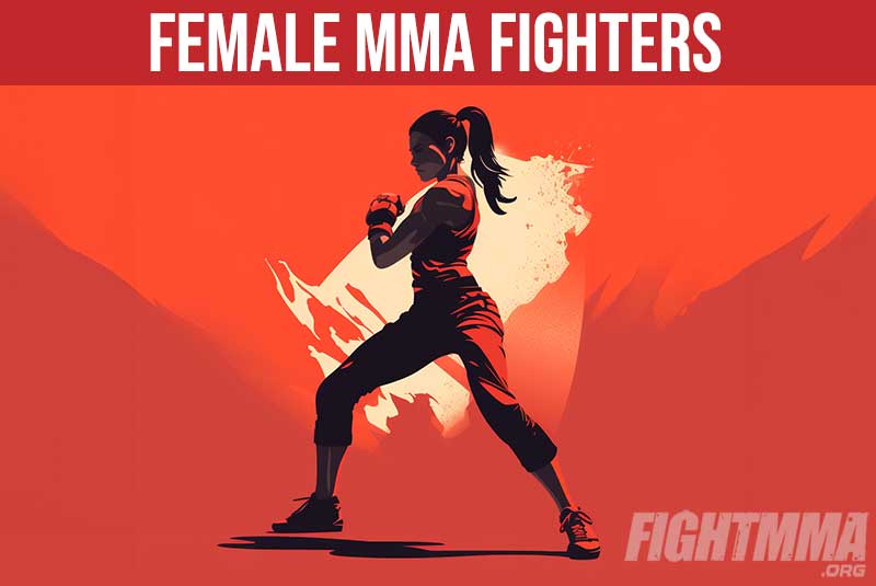 Female MMA fighters cartoon-style graphic